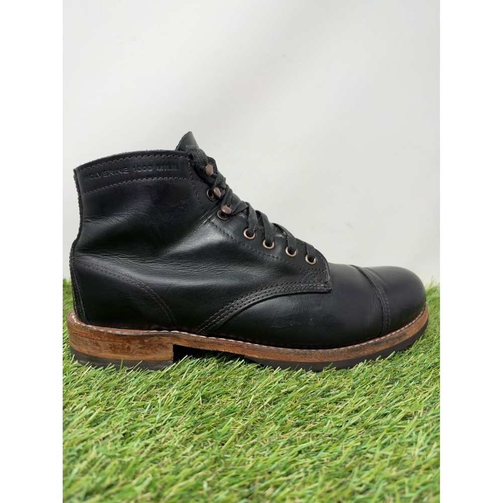 Wolverine 1000 Mile Boots Men's 8 Black Leather Horween Cap Toe Casual Outdoors
